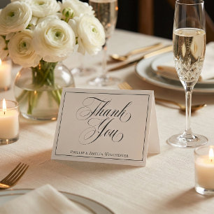 Elegant Black and White Wedding Thank You