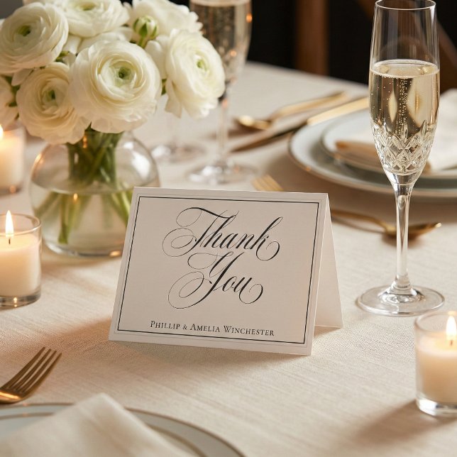 Elegant Black and White Wedding Thank You (Creator Uploaded)