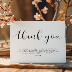 Elegant Black and White Wedding Thank You Card