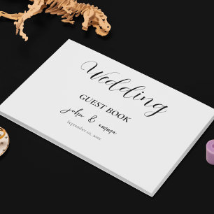 Elegant Black and White Wedding Theme Guest Book