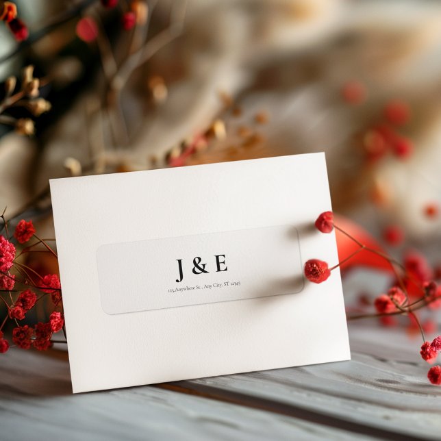 Elegant Black and White Wedding Theme Return Address Label (Customize a label which makes your work easy)