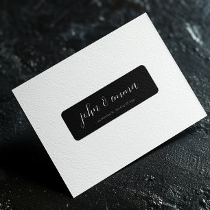 Elegant Black and White Wedding Theme Return Address Label