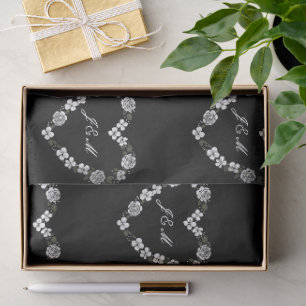 Elegant black and white wedding tissue paper