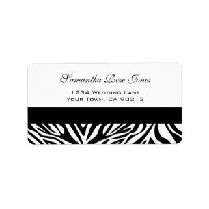 Elegant Black and White Zebra Custom Address Label