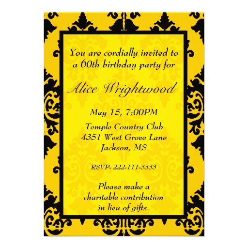 Yellow And Black Invitations 5