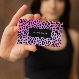 Elegant Black Animal Print Professional Business C Card