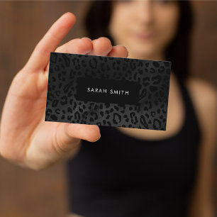 Elegant Black Animal Print Professional Business Card