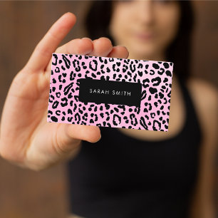 Elegant Black Animal Print Professional Business Card