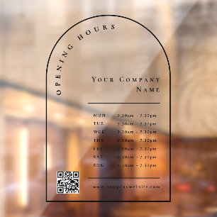 Elegant Black Arch Business Opening Hours QR Code