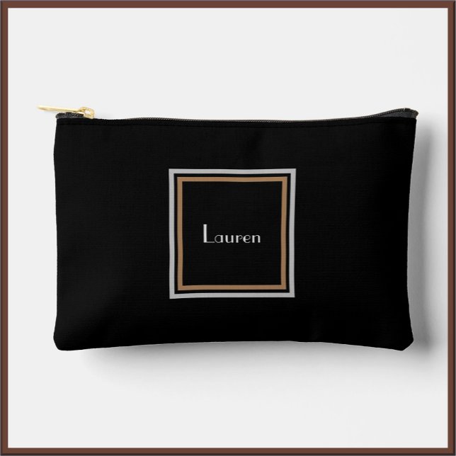 Elegant Black Art Deco  Accessory Pouch (Bookmark my store! https://www.zazzle.com/store/capricepetit)