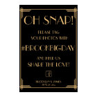 Elegant Black Art Deco Gatsby Hashtag Sign