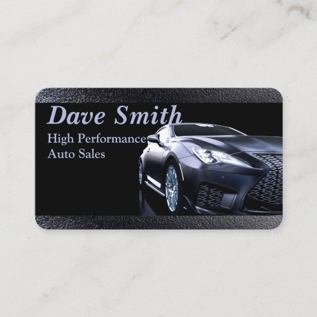 Elegant Black Automotive Business Card (Front)