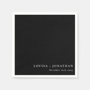 Elegant Black Background Trendy Minimal Custom Napkin