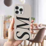 Elegant Black Beige Bold Initial Monogram iPhone 16 Pro Max Case<br><div class="desc">Black Beige Elegant Bold Initial Monogram Phone Case. Create your own personalised iPhone Case with custom initial name.</div>