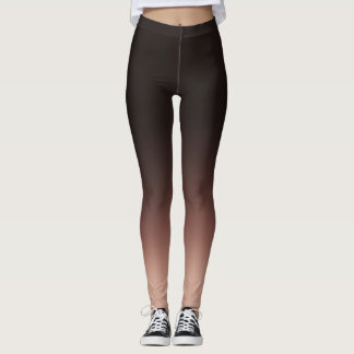 Elegant Black & Beige Ombre Leggings