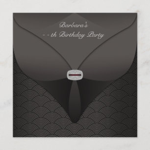 Elegant Black Birthday Party Invitation