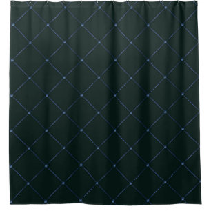 ELEGANT BLACK BLUE PATTERN  SHOWER CURTAIN