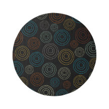 Elegant black blue yellow colourful circles patter