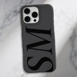 Elegant Black Bold Initial Monogram iPhone 16 Pro Max Case<br><div class="desc">Black Elegant Bold Initial Monogram Phone Case. Create your own personalised iPhone Case with custom initial name.</div>