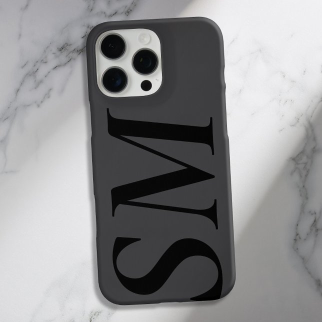 Elegant Black Bold Initial Monogram Case-Mate iPhone Case (Creator Uploaded)