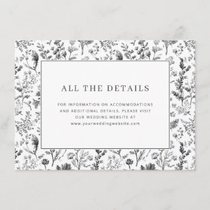 Elegant Black Botanical Enclosure Card