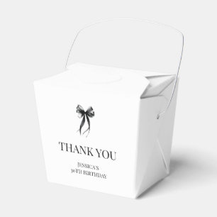 Elegant Black Bow Chic Thirty 30th Birthday Party Favour Box