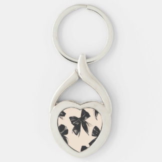 Elegant Black Bow Pattern iPhone Case  Key Ring