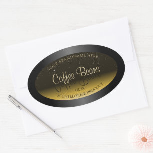 Elegant Black Brown Beige Gradient Product Labels