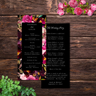 Elegant Black Burgundy Pink Floral Frame Program
