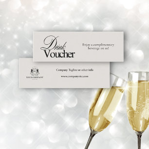 Elegant Black Calligraphy Business Logo Voucher  Mini Business Card