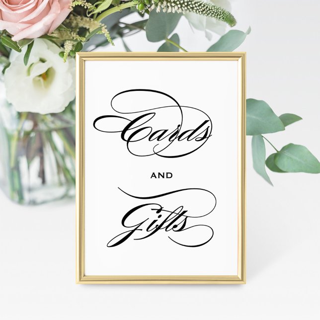 Elegant Black Calligraphy Cards and Gifts Sign (Creator Uploaded)