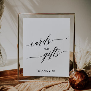 Elegant Black Calligraphy Cards and Gifts Sign
