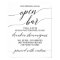 Elegant Black Calligraphy Caution Open Bar Sign