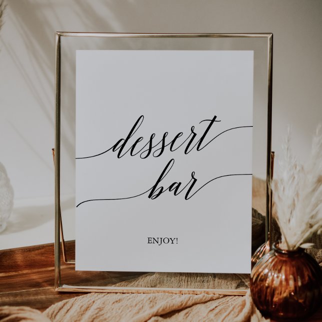 Elegant Black Calligraphy Dessert Bar Sign (Creator Uploaded)