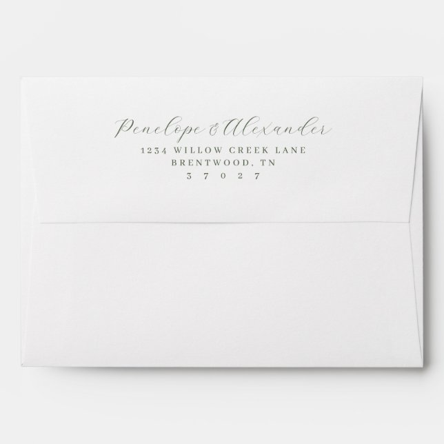 Elegant Black Calligraphy Envelope (Back (Top Flap))