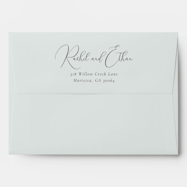 Elegant Black Calligraphy Envelope (Back (Top Flap))