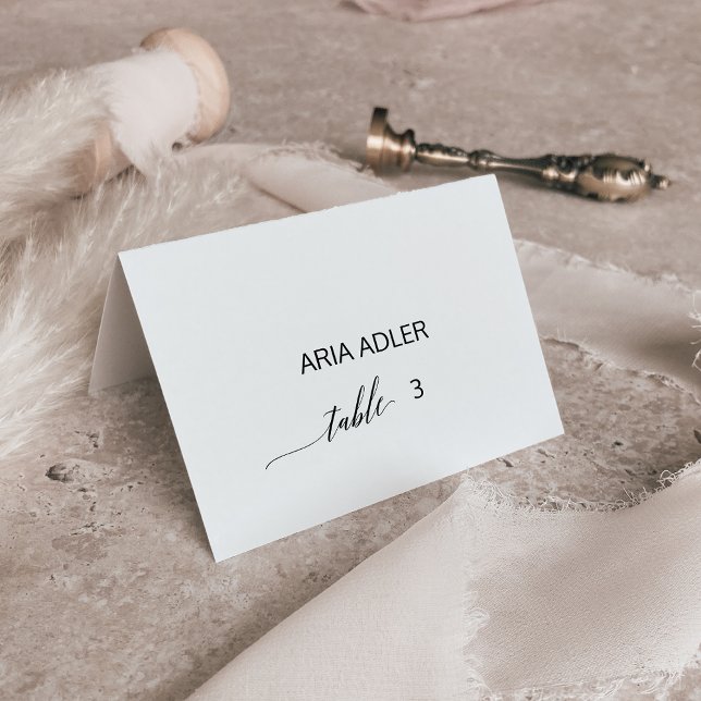 Elegant Black Calligraphy Escort Place Cards (Creator Uploaded)