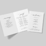 Elegant black calligraphy folded wedding party program<br><div class="desc">Modern simple minimalist typography trendy black and white folded ceremony and party wedding program template featuring a chic trendy calligraphy script.              Easy to personalise with your text on the front and inside!</div>