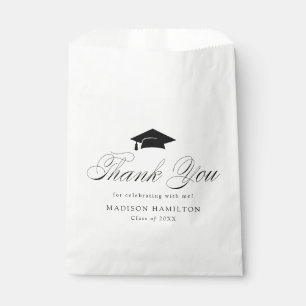 Elegant Black Calligraphy Graduation Thank You Favour Bag