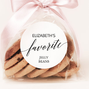 Elegant Black Calligraphy His and Her Favourite Classic Round Sticker