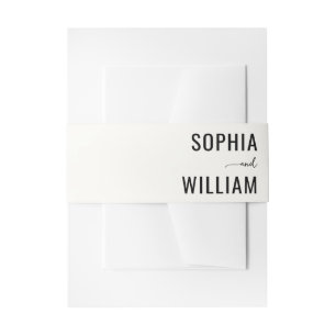 Elegant Black Calligraphy Invitation Belly Band