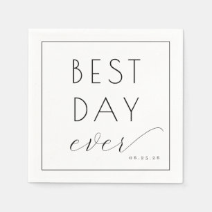 Elegant Black Calligraphy Napkin