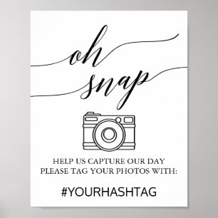 Elegant Black Calligraphy Oh Snap Sign