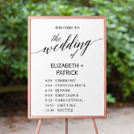 Elegant Black Calligraphy Order of Events Poster<br><div class="desc">This elegant black calligraphy order of events poster is perfect for a simple wedding. The neutral design features a minimalist poster decorated with romantic and whimsical typography. Customise the poster with the name of the bride and groom.</div>