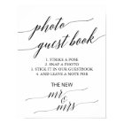 Elegant Black Calligraphy Photo Guest Book