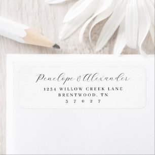 Elegant Black Calligraphy Return Address Label