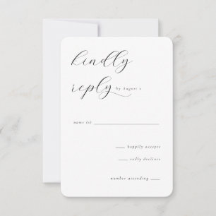 Elegant Black Calligraphy RSVP Card