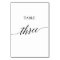 Elegant Black Calligraphy Table Three Table Number