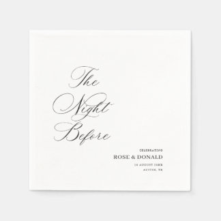 Elegant black calligraphy the night before napkin