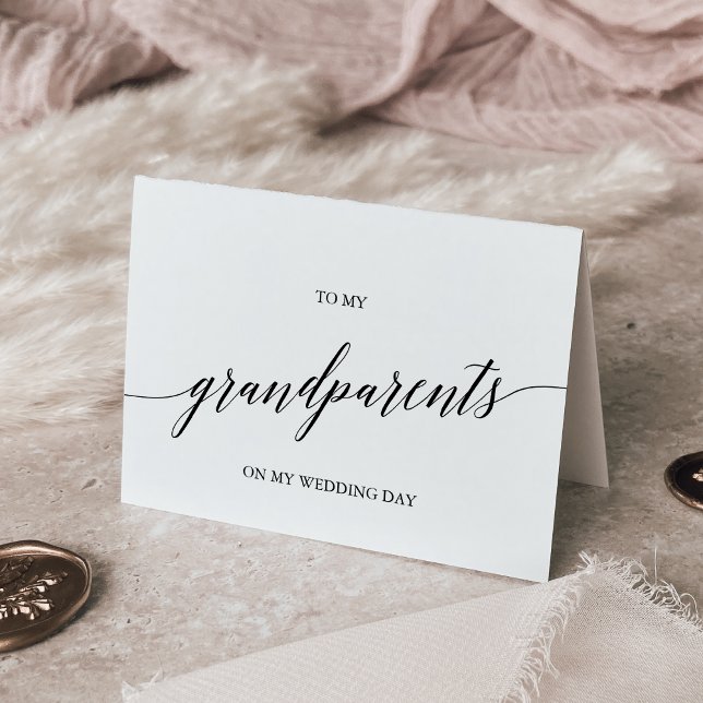 Elegant Black Calligraphy To My Grandparents Card (Creator Uploaded)